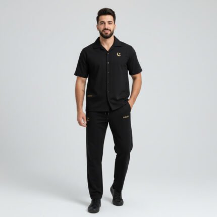 Ensemble Chemise Avec Pantalon+ Débardeur 3pcs Noir